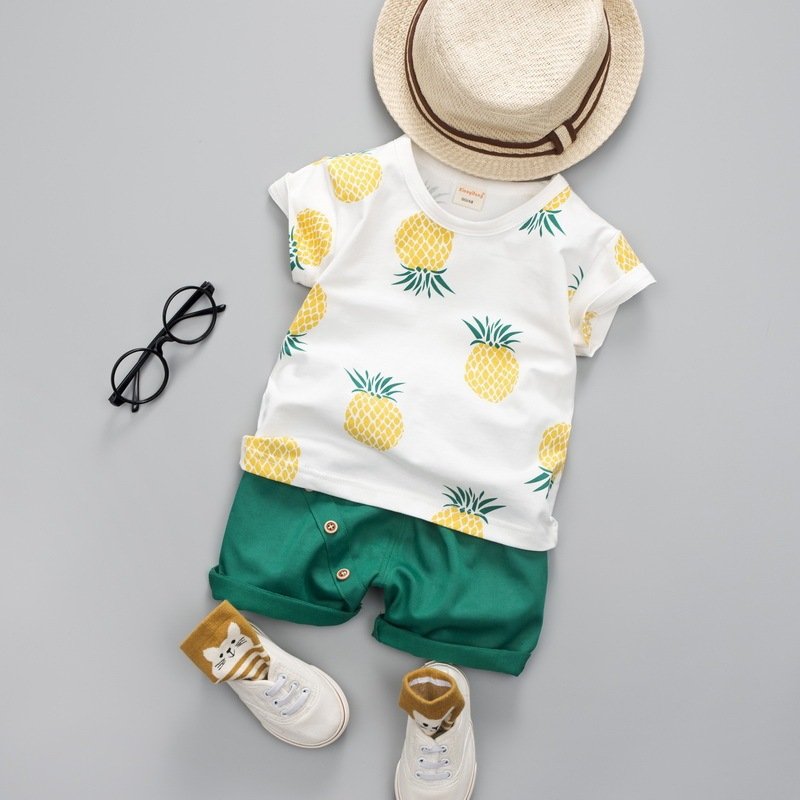 Summer Short-sleeved Suit Kids T-shirt Clothes Kids Shorts Two-piece Suit - Image 5