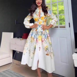 Autumn European And American-style Chic Floral Dress