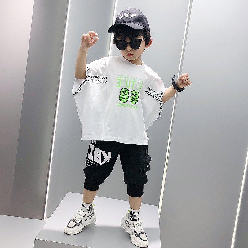 Children's Short Sleeved Suit Boys Summer Handsome Sports Clothes Trend - Image 10
