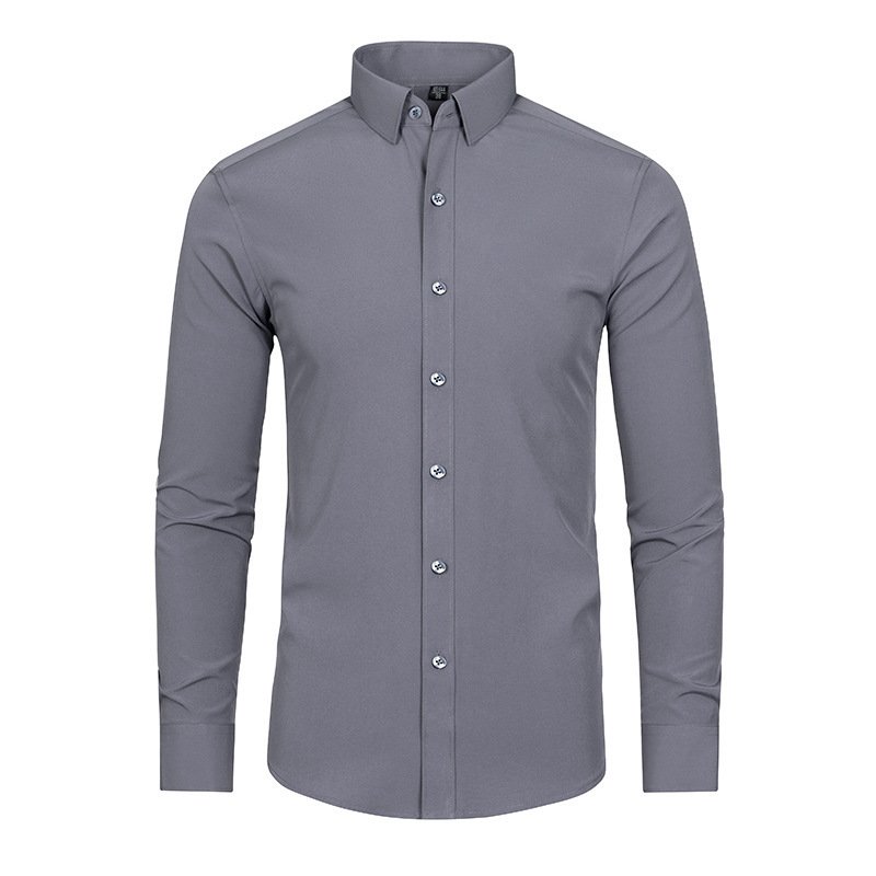 Full Elastic Force Non-ironing Men's Long-sleeved Shirt - Image 8