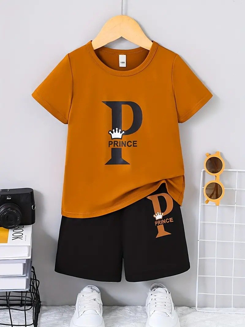 Boy Comfortable Short Sleeve T-shirt Shorts Set - Image 3